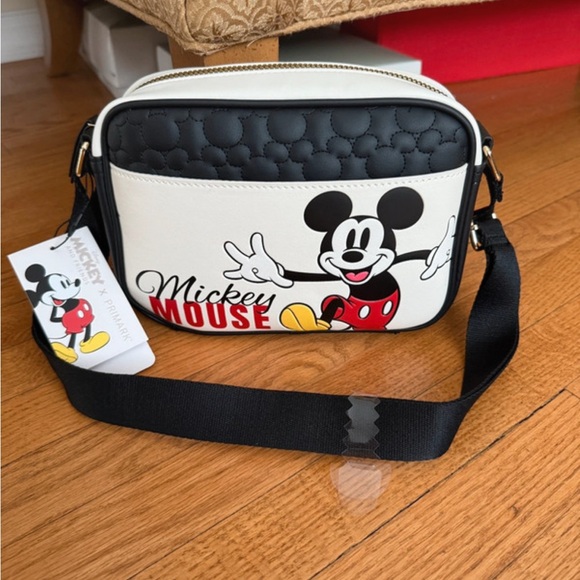 Disney Handbags - Disney Mickey Mouse Print Black and White Cream Embossed Crossbody NWT